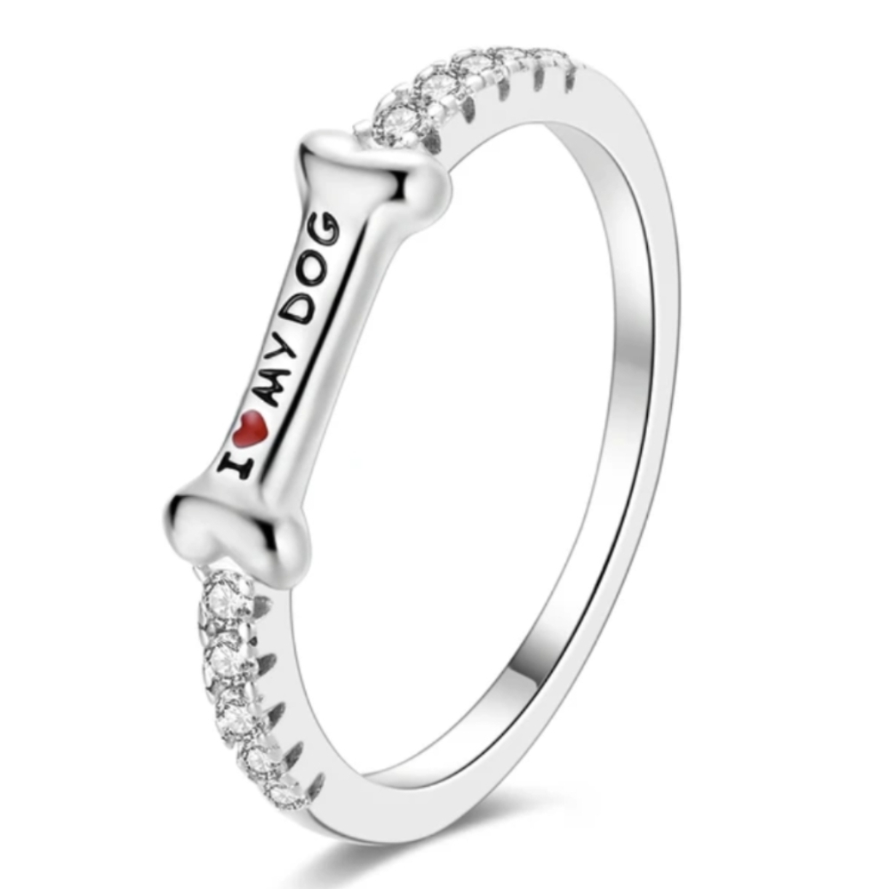 🆕 Sterling Silver Ring I ❤️ My Dog.